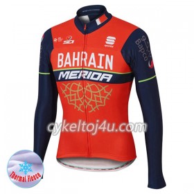 Cykeltrøje 2017 Bahrain-Merida N001 Vinter Thermal Fleece